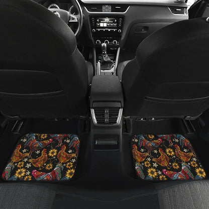 Chicken Embroidery Style Car Floor Mats Front Back
