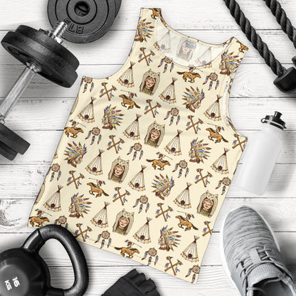 Native Indian Pattern Design Print Men Tank Top