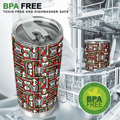 Skeleton Pattern Print Tumbler