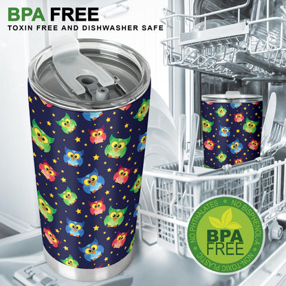 Owl with Star Themed Design Print Tumbler