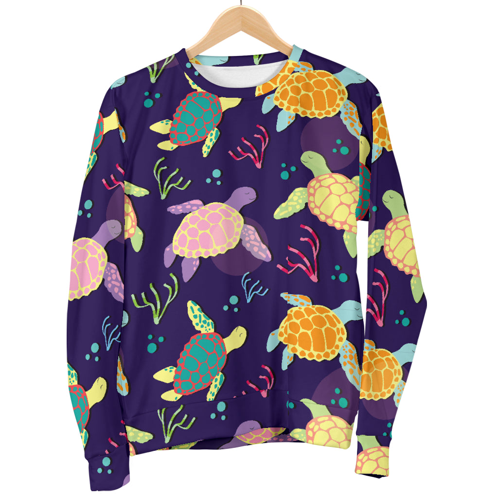 Sea Turtle Color Smile Men Long Sleeve Sweatshirt