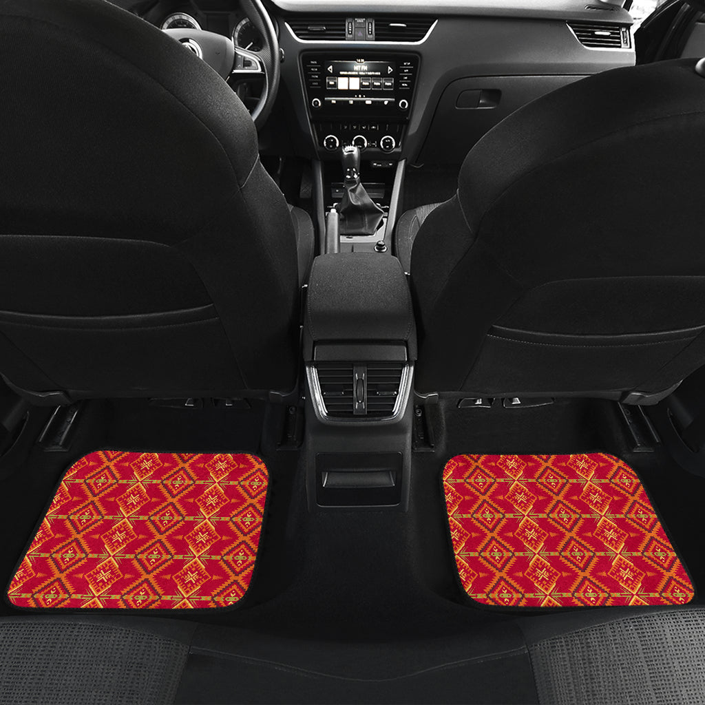 Southwest Aztec Design Themed Print Car Floor Mats Front Back