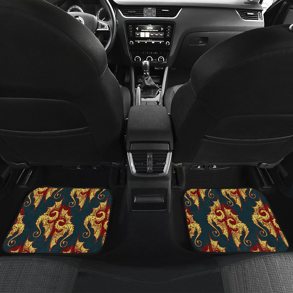 Dragons Gold Design Pattern Car Floor Mats Front Back
