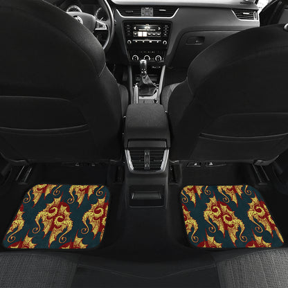 Dragons Gold Design Pattern Car Floor Mats Front Back