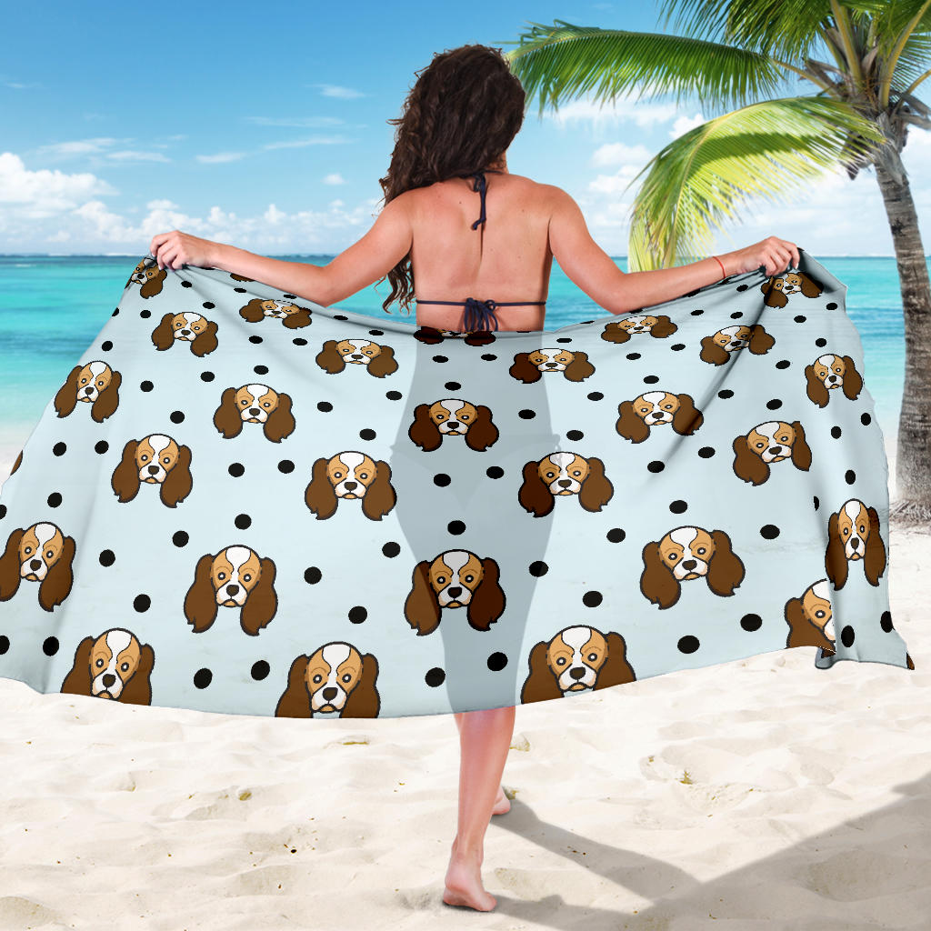 Cavalier King Charles Spaniels Pattern Print Design 02 Sarong Pareo Wrap
