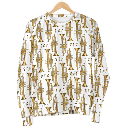 Trumpet with Music Note Print Women Long Sleeve Sweatshirt