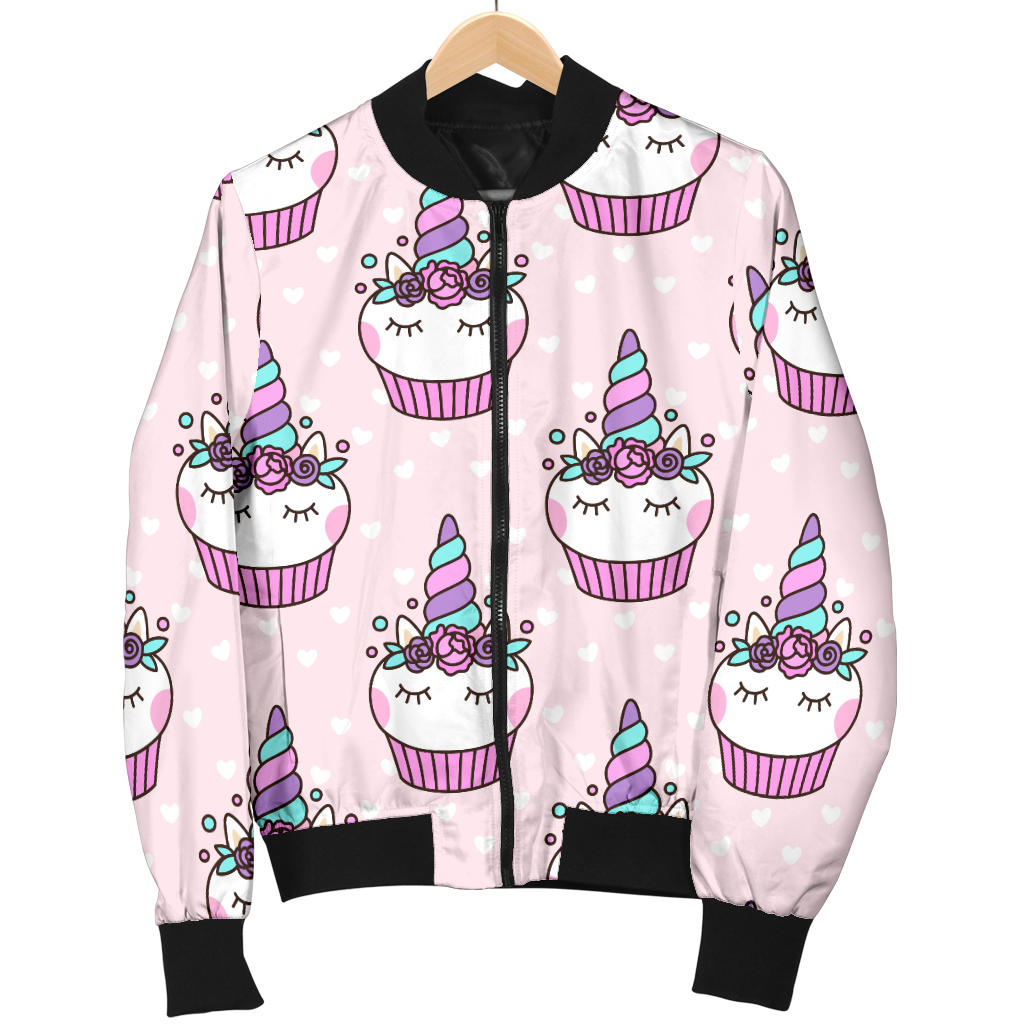 Cupcakes Unicorn Print Pattern Men Bomber Jacket
