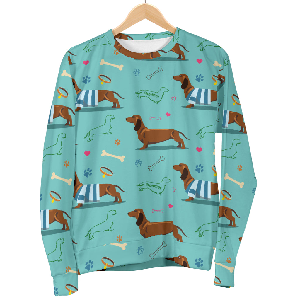 Dachshund Paw Decorative Print Pattern Men Long Sleeve Sweatshirt
