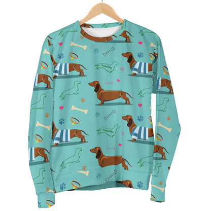 Dachshund Paw Decorative Print Pattern Men Long Sleeve Sweatshirt