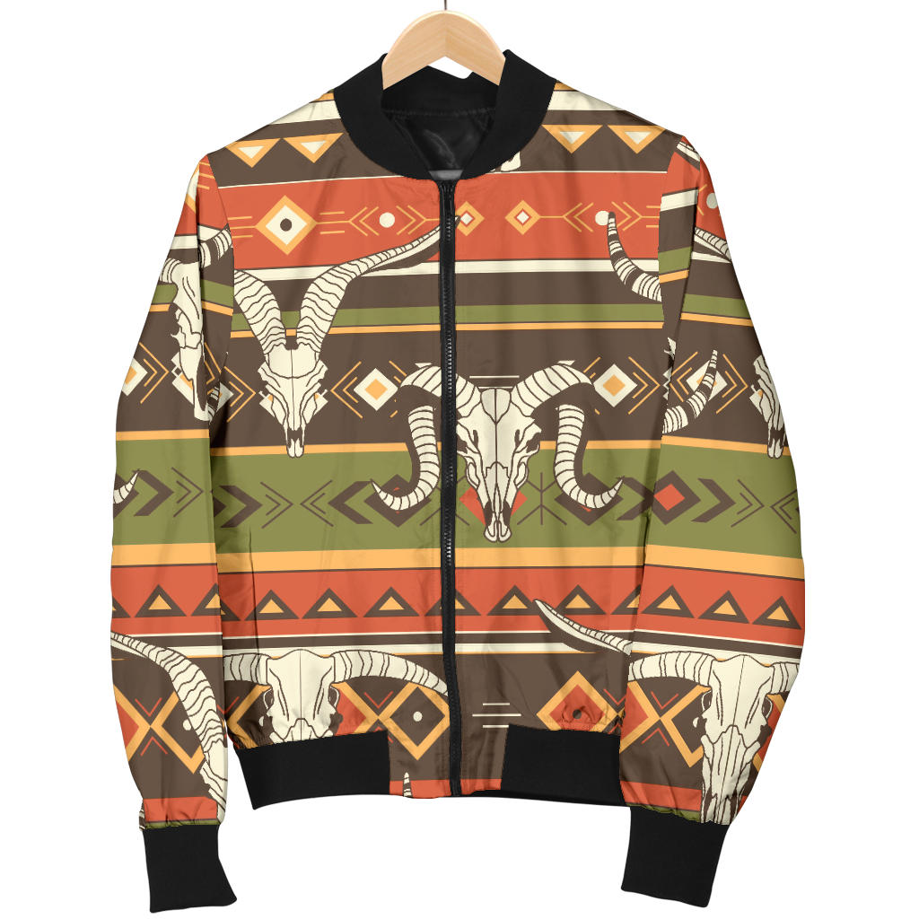 American indian Skull Animal Men Bomber Jacket
