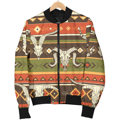 American indian Skull Animal Men Bomber Jacket