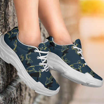 Koi Carp Gold Design Themed Print Chunky Sneakers