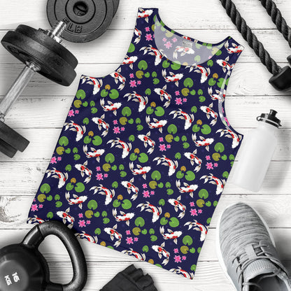 Koi Carp Pattern Design Themed Print Men Tank Top