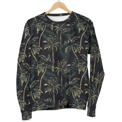 Palm Tree Background Design Print Men Long Sleeve Sweatshirt