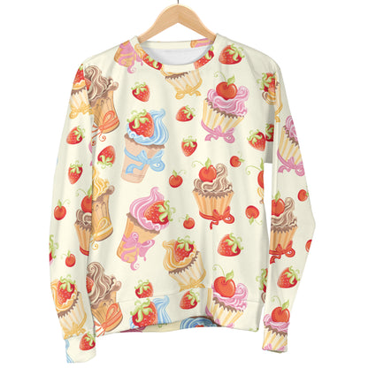 Cupcakes Strawberry Cherry Print Women Long Sleeve Sweatshirt
