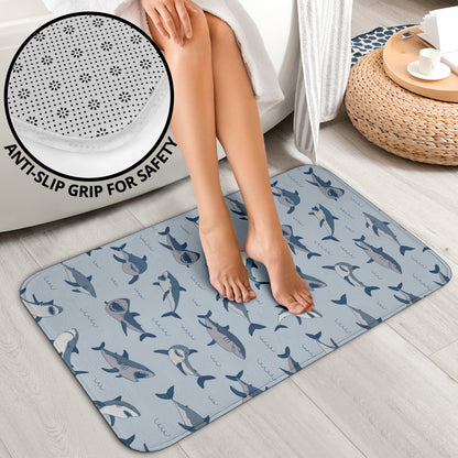 Shark Print Design LKS304 Bathroom Mat Set
