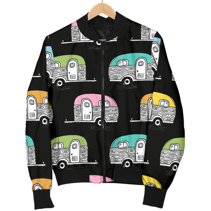 Camper Pattern Camping Themed No 2 Print Men Bomber Jacket