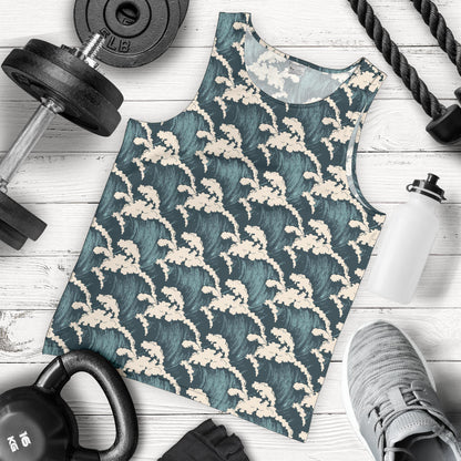 Wave Art Print Men Tank Top