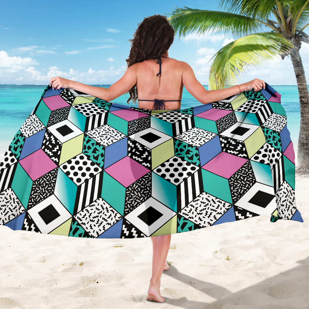 90s Pattern Print Design 3 Sarong Pareo Wrap