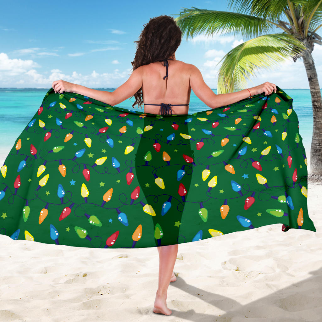 Christmas Light Pattern Print Design 02 Sarong Pareo Wrap