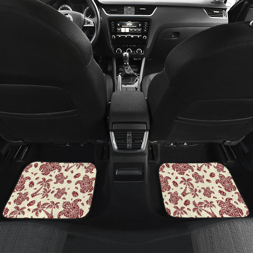 Polynesian Tattoo Turtle Themed Car Floor Mats Front Back