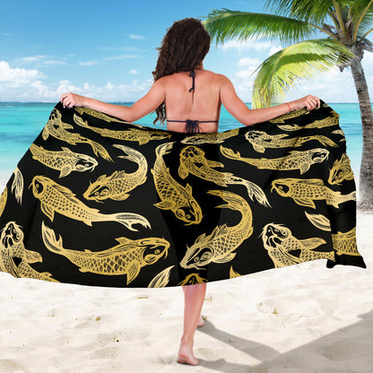 KOI Fish Pattern Print Design 03 Sarong Pareo Wrap