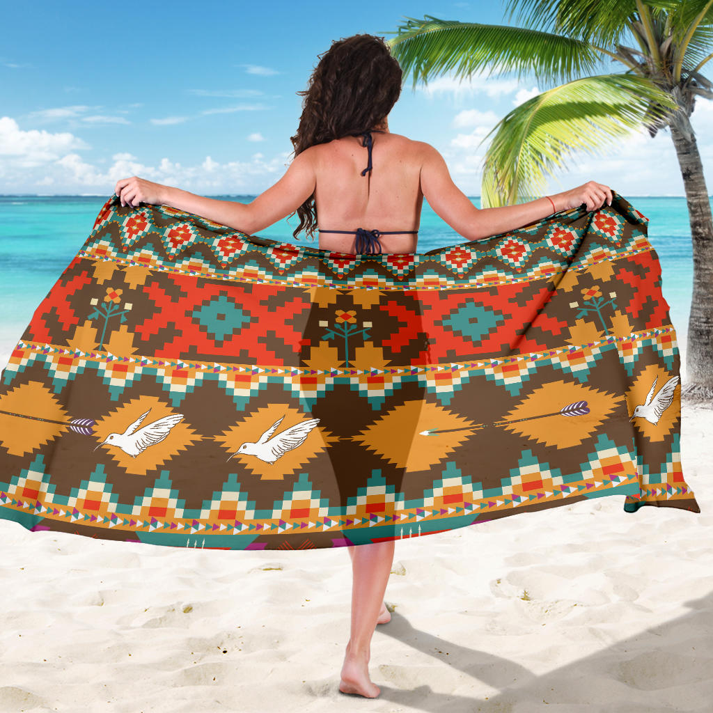 Native Pattern Print Design A01 Sarong Pareo Wrap
