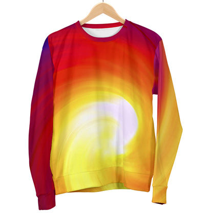 Vortex Twist Swirl Flame Themed Men Long Sleeve Sweatshirt