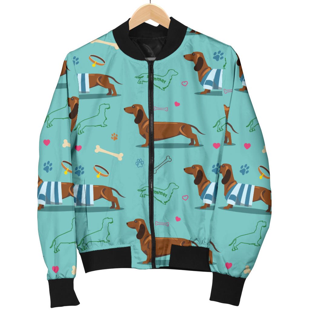 Dachshund Paw Decorative Print Pattern Men Bomber Jacket