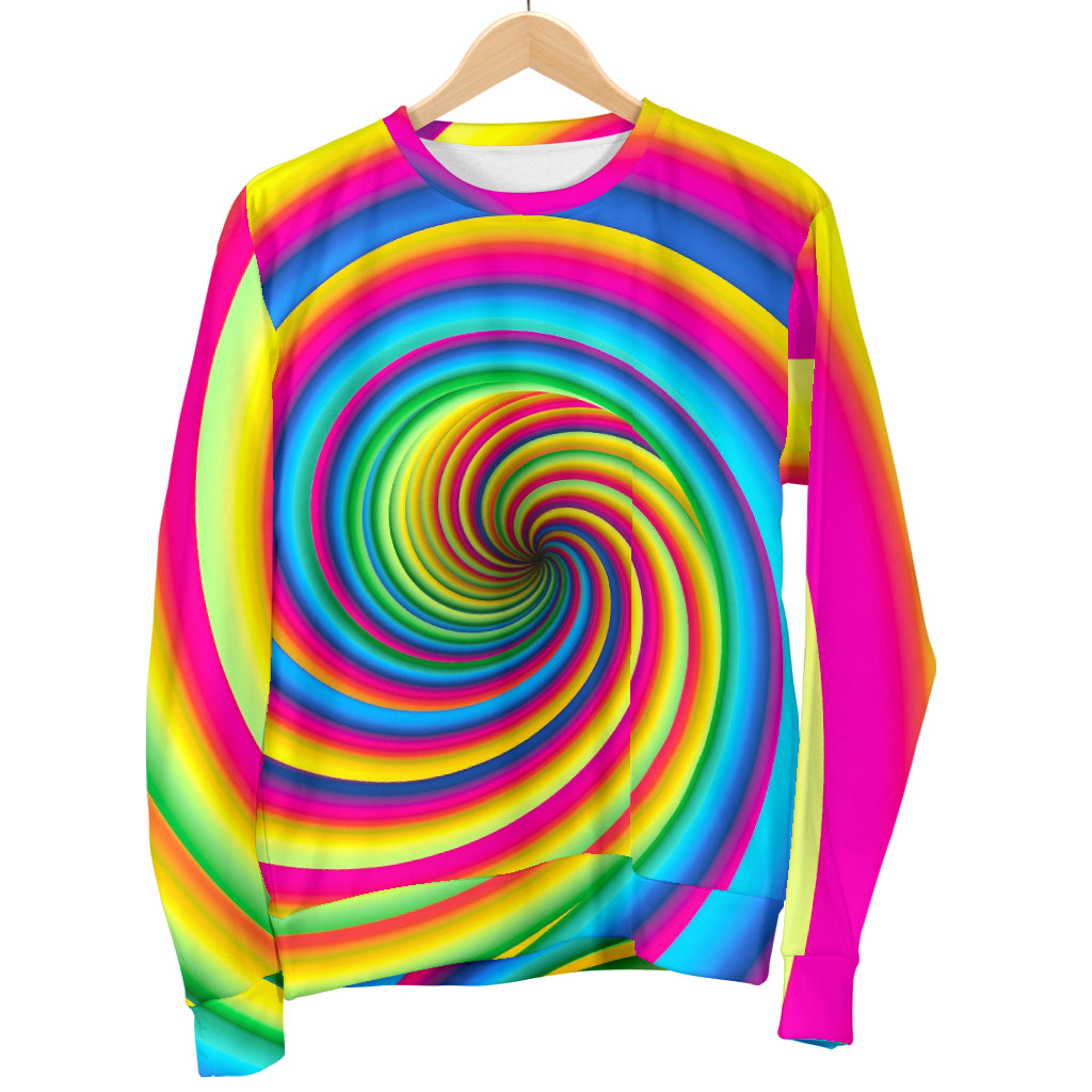 Vortex Twist Swirl Rainbow Design Men Long Sleeve Sweatshirt