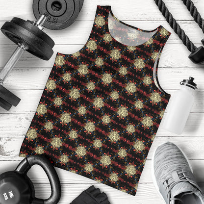 Zodiac Leo Pattern Design Print Men Tank Top