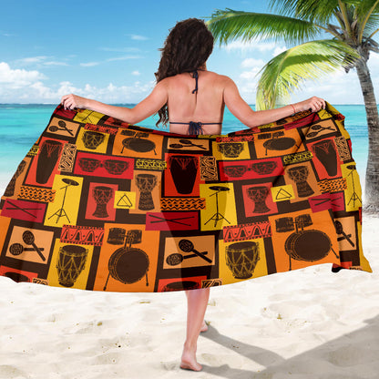 Percussion Pattern Print Design 02 Sarong Pareo Wrap