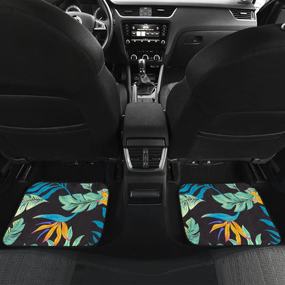 Tropical Palm Leaves Hawaiian Flower Car Floor Mats Front Back