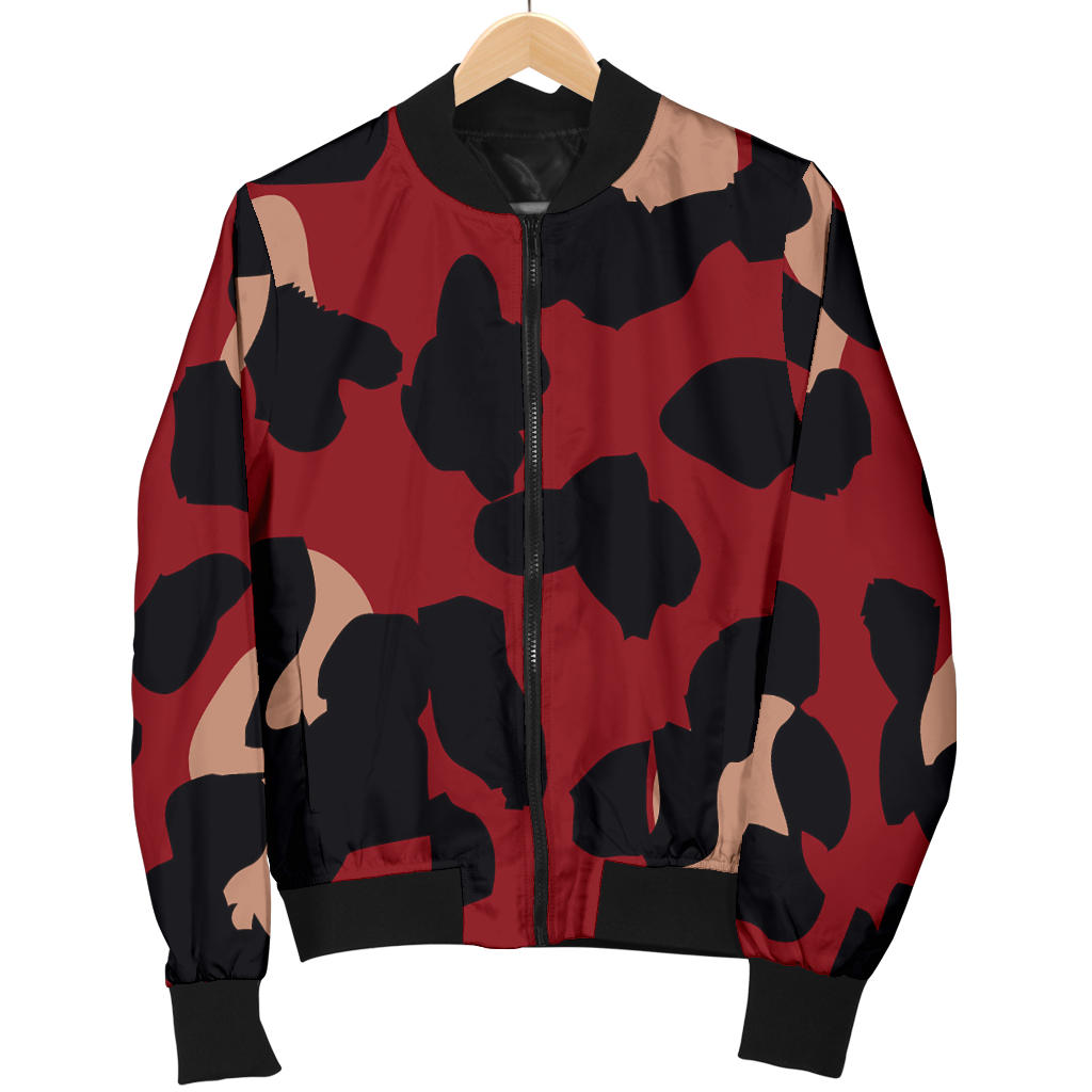 Cheetah Red Print Pattern Men Bomber Jacket