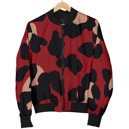 Cheetah Red Print Pattern Men Bomber Jacket