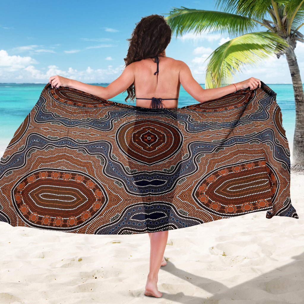 Aboriginal Pattern Print Design 01 Sarong Pareo Wrap