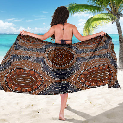 Aboriginal Pattern Print Design 01 Sarong Pareo Wrap