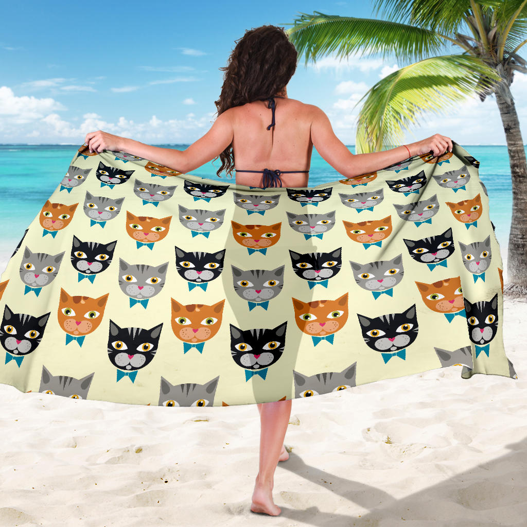 Cat Pattern Print Design 05 Sarong Pareo Wrap