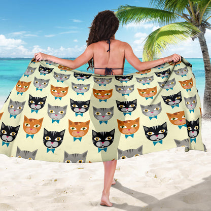 Cat Pattern Print Design 05 Sarong Pareo Wrap