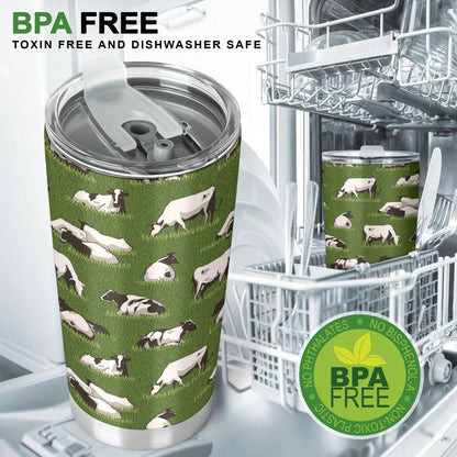 Cow on Grass Print Pattern Tumbler