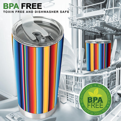 Mexican Blanket Stripe Print Pattern Tumbler