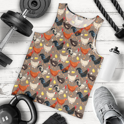 Chicken Evolution Pattern Men Tank Top