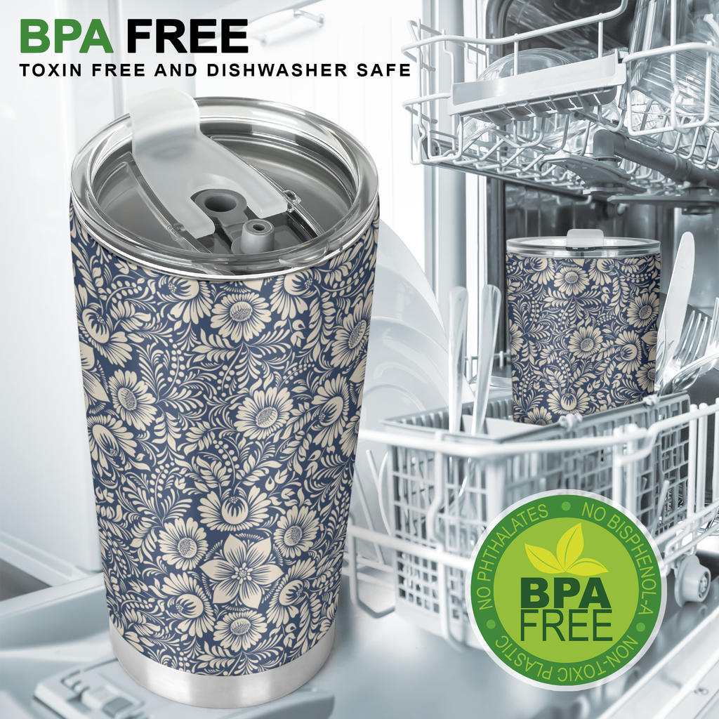 Elegant Floral Print Pattern Tumbler
