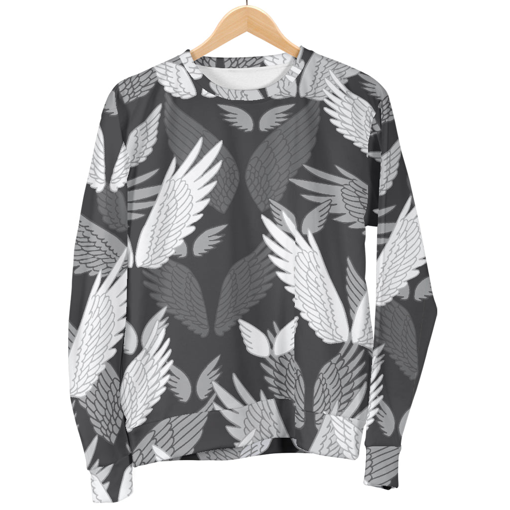 Angel Wings Pattern Design Themed Print Men Long Sleeve Sweatshirt