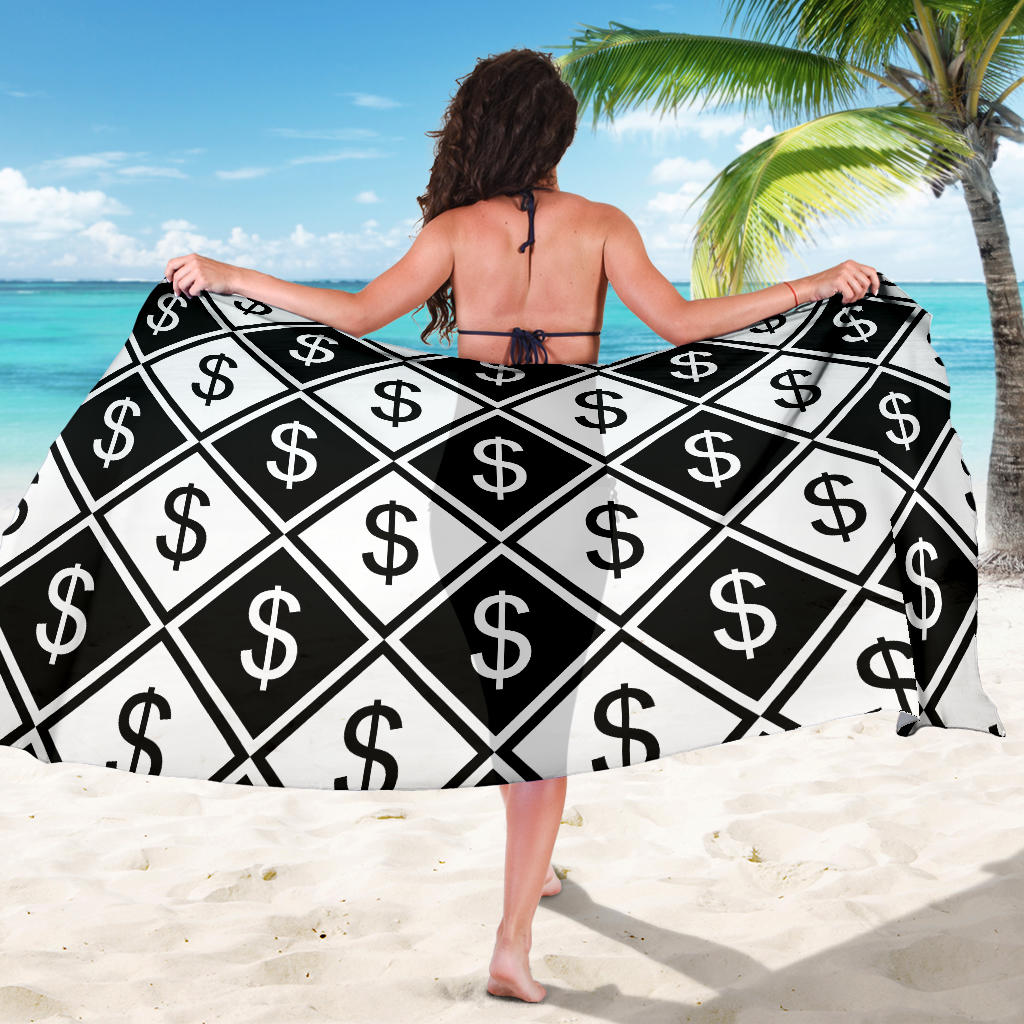 Money Pattern Print Design 04 Sarong Pareo Wrap