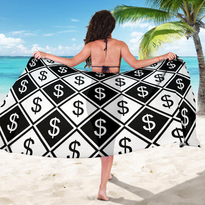 Money Pattern Print Design 04 Sarong Pareo Wrap