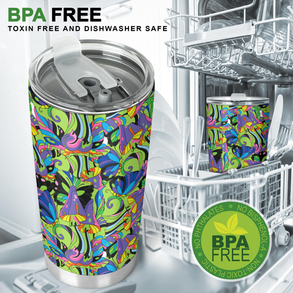 Psychedelic Trippy Mushroom Themed Tumbler