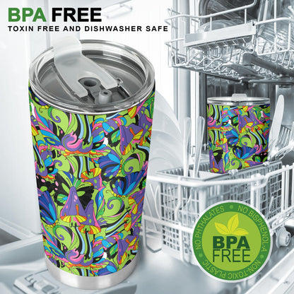 Psychedelic Trippy Mushroom Themed Tumbler