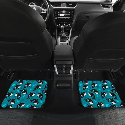 Whale Sea Design Themed Print Car Floor Mats Front Back