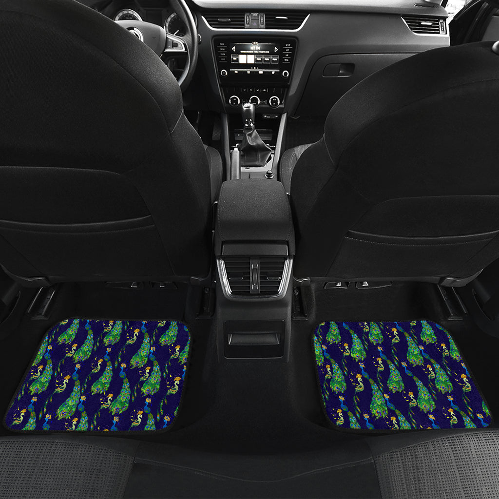 Peacock Art Design Print Car Floor Mats Front Back
